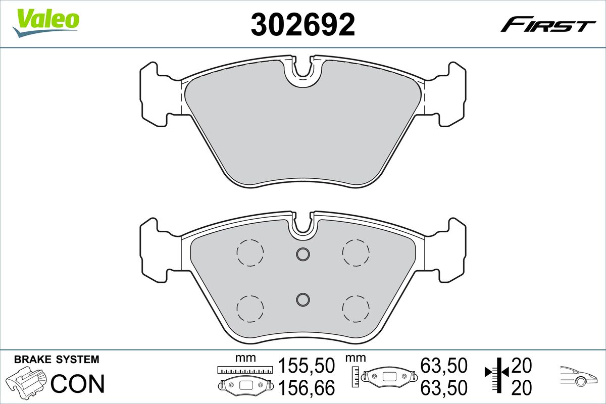 VALEO 302692_VALEO Fékbetét, mind